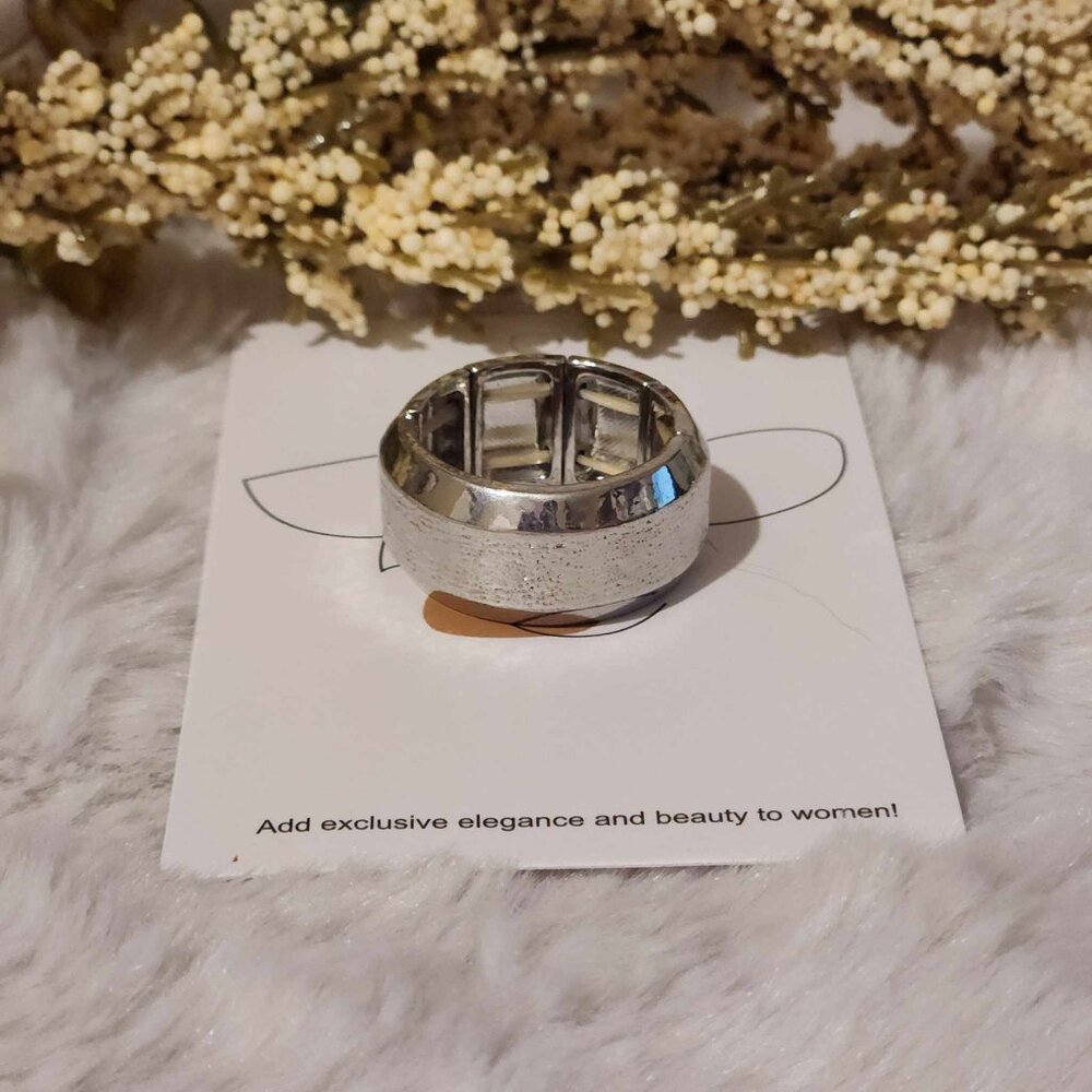 Silvertone Men's Ring Adjustable Wide Band